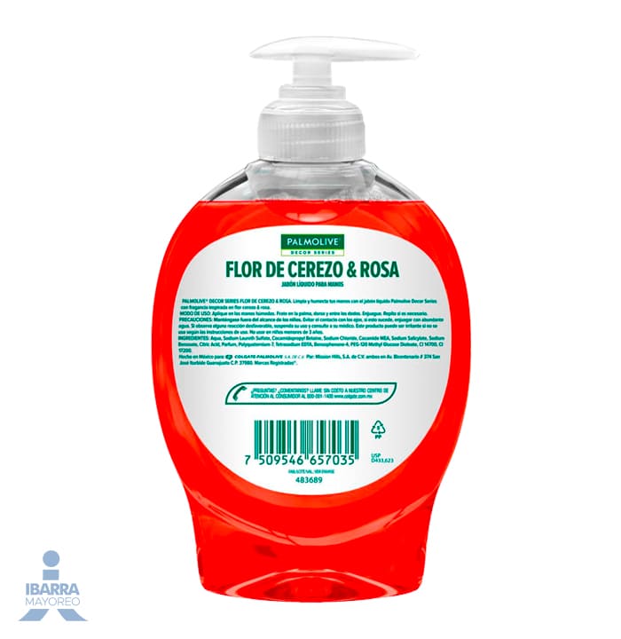 Jabón de Tocador Palmolive Flor de Cerezo & Rosa Líquido 221 ml