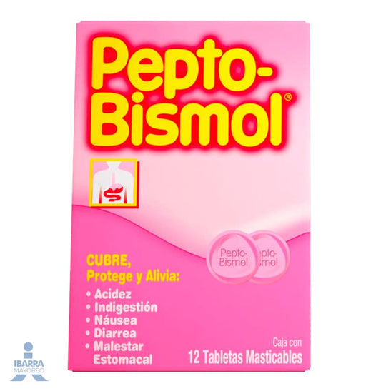 Pepto Bismol Tabletas 12 pzas.