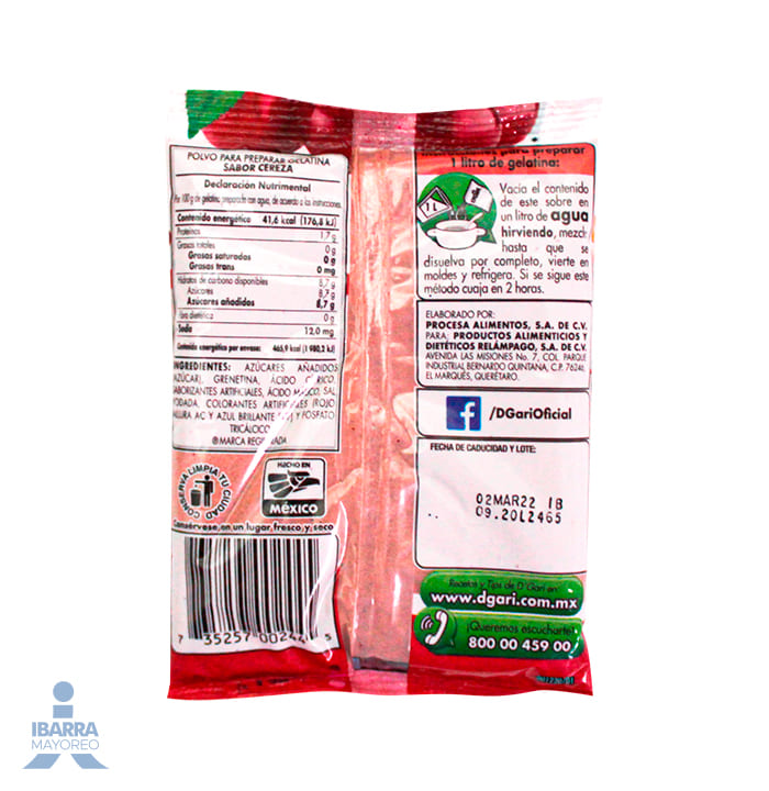 Gelatina D Gari Cereza 120 g