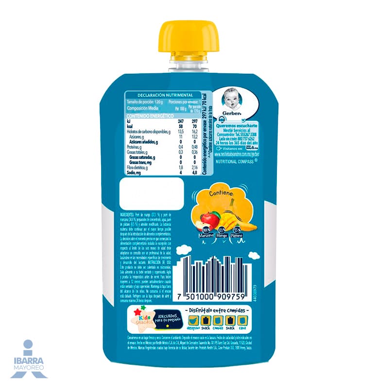 Gerber Junior Frutas Mixtas Pouch 120 g