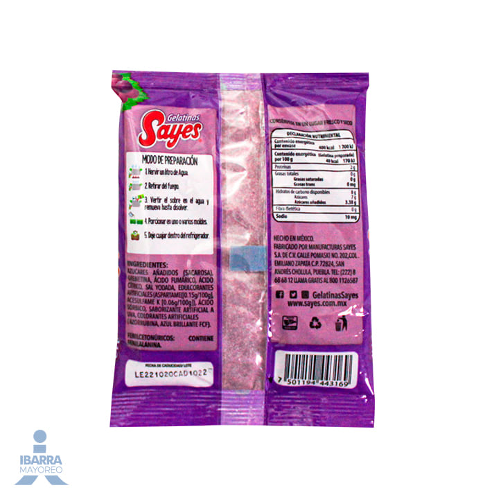 Gelatina Sayes Uva 120 g