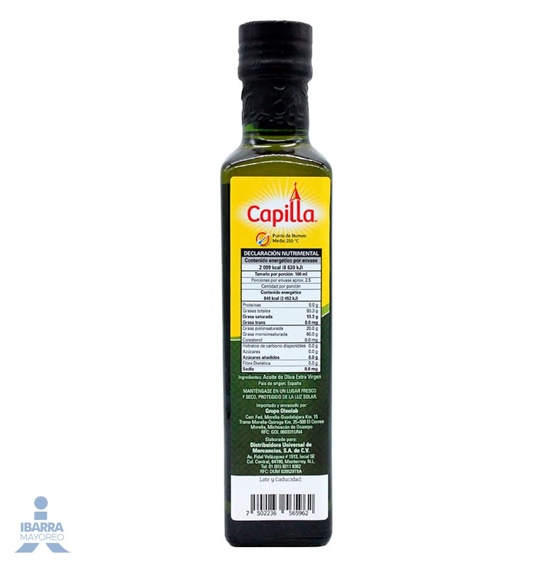 Aceite de Oliva Capilla Extra Virgen 250 ml