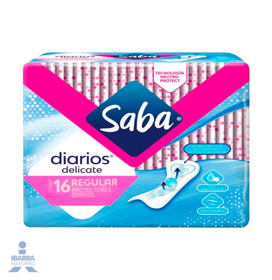 Toalla Panty Protector Saba Regular 16 pzas.