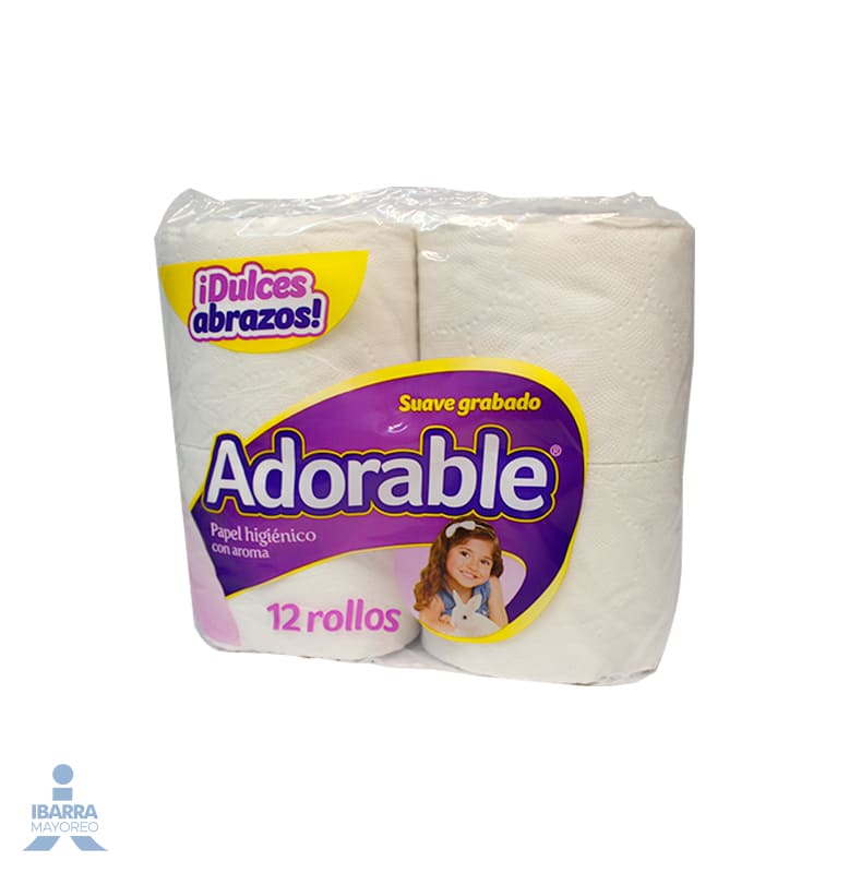 Papel Higiénico Adorable 270 hojas 12 rollos