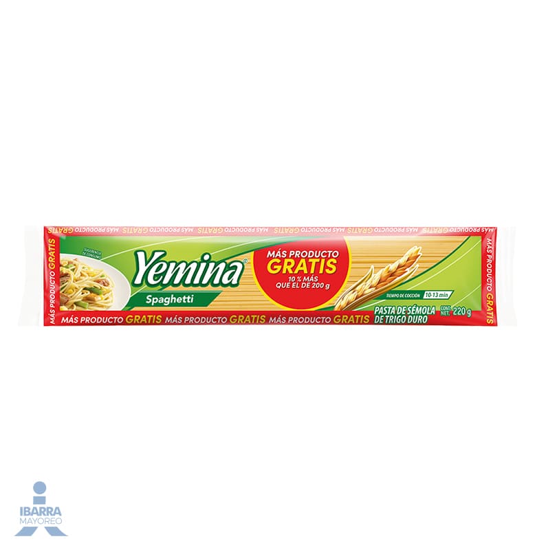 Pasta Yemina Spaghetti más producto 220 g