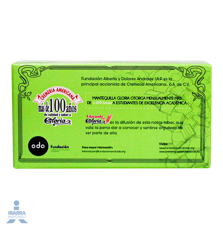 Mantequilla La Gloria sin sal 360 g