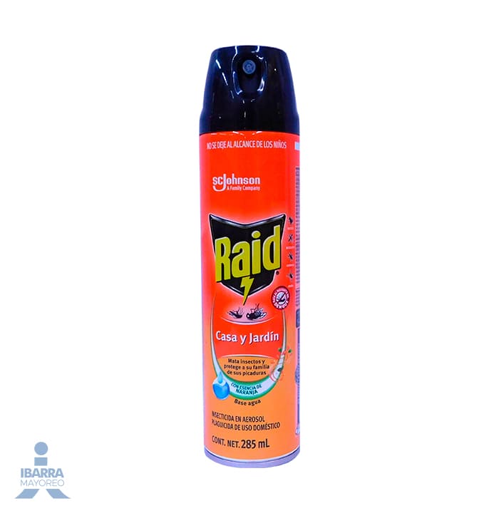 Insecticida Raid Casa y Jardín Naranja Aerosol 285 ml
