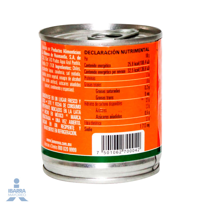 Chiles Jalapeños Enteros La Morena 210 g