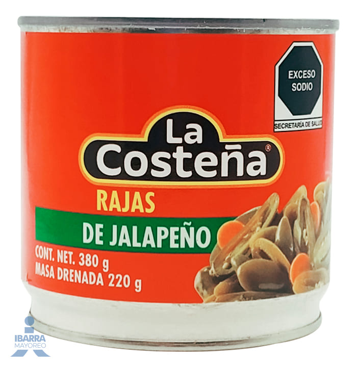 Chiles Jalapeños Rajas La Costeña 380 g