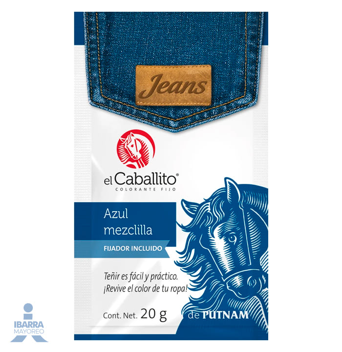 Colorante para Ropa El Caballito Azul Mezclilla 20 g