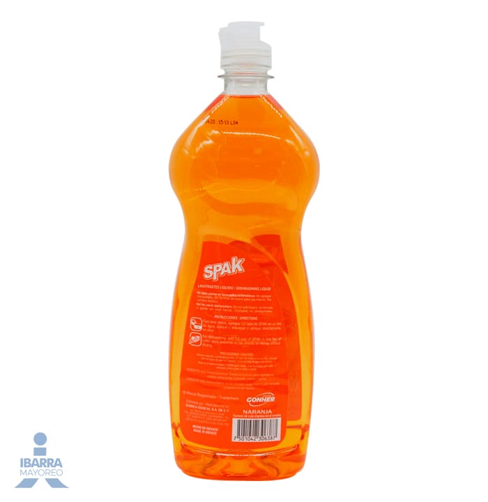 Detergente Spak Naranja Líquido 750 ml