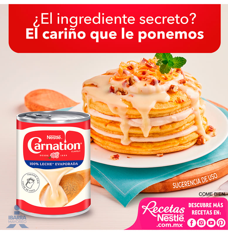 Leche Evaporada Nestlé Carnation Clavel Original lata 360 g