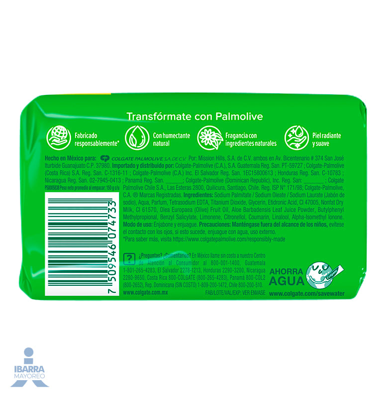 Jabón de tocador Palmolive Naturals Aloe Oliva 4/120 g