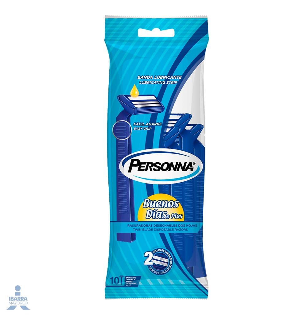Rastrillo Personna Buenos Días Azul 10 pzas.