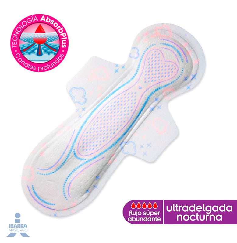 Toalla Sanitaria Saba Ultra Buenas Noches con alas 10 pzas.