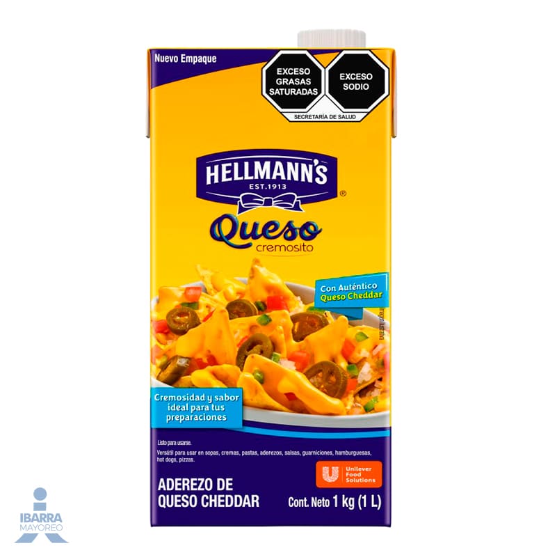 Hellmanns Aderezo de Queso Cheddar 1 L