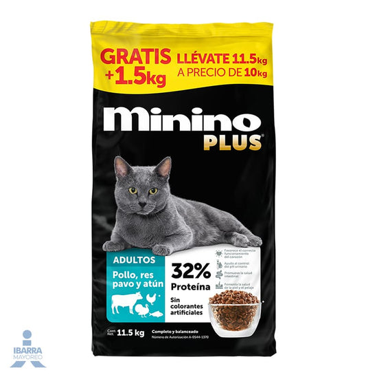Alimento Ganador Minino Plus 10 kg + 15% Gratis