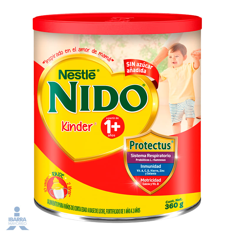 Alimento para niños de corta edad Nido Kinder 1+ Lata 360 g