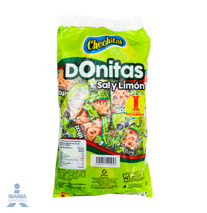 Chechitos Chechi Donitas Sal y Limón 24 pzas.