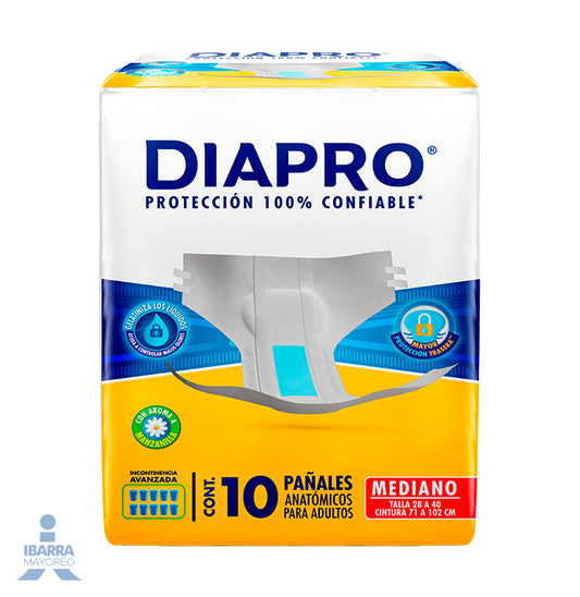 Pañal Diapro Confort Mediano 10 pzas.