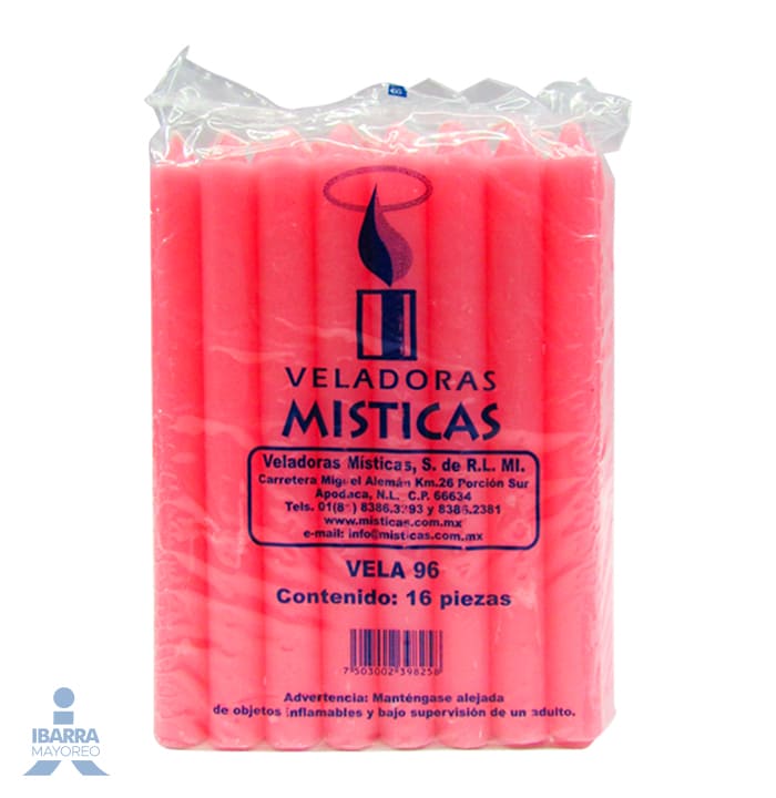 Vela Mística Rosa 16 pzas.