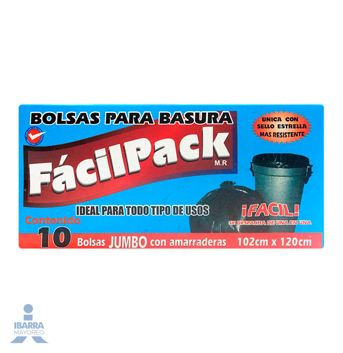 Bolsa para Basura Fácil Pack Jumbo 10 pzas.