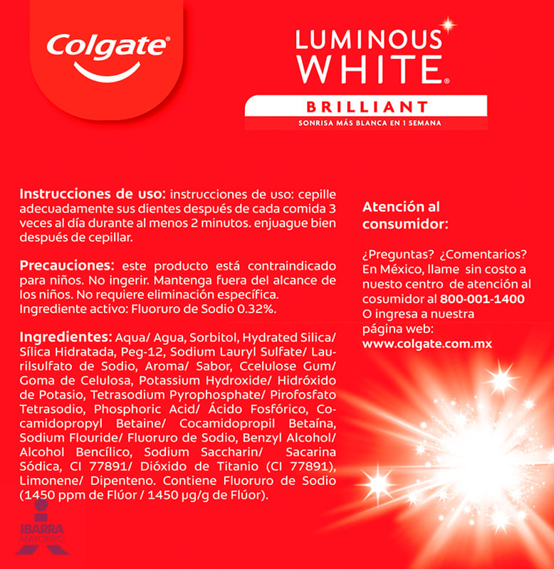 Crema Dental Colgate Luminous White 22 ml