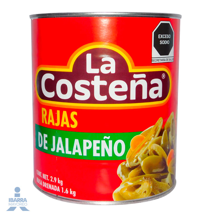 Chiles Jalapeños Rajas La Costeña 2.9 kg