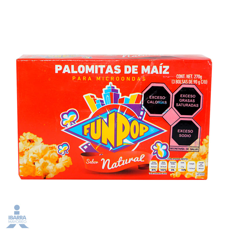 Palomitas Fun Pop Natural 3/90 g