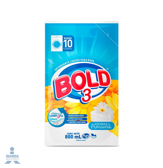 Detergente Líquido Bold 3 Flores 800 ml