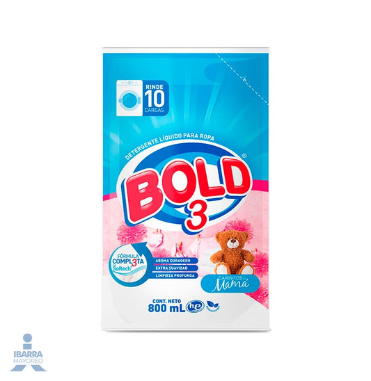 Detergente Líquido Bold 3 Cariñito de Mamá 800 ml