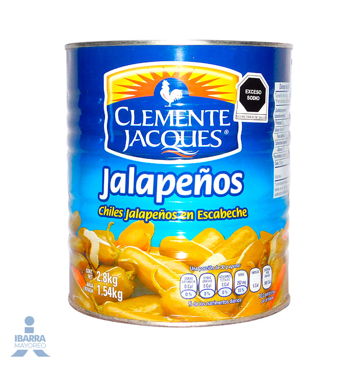 Chiles Jalapeños Enteros Clemente Jacques 2.800 g