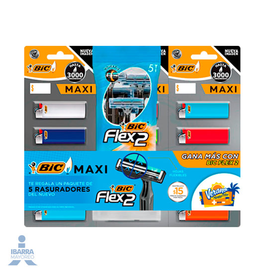 Encendedor Bic Maxi 15 pzas. Oferta 5 Bic Flex2