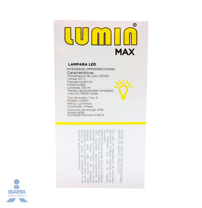 Lámpara Luminmax Led Luz Cálida 8w