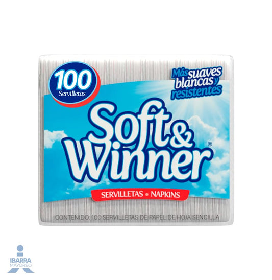 Servilleta Soft & Winner 100 pzas.