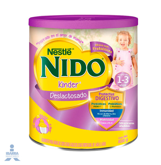 Alimento para niños de corta edad Nido Kinder 1+ Deslactosado Lata 800 g