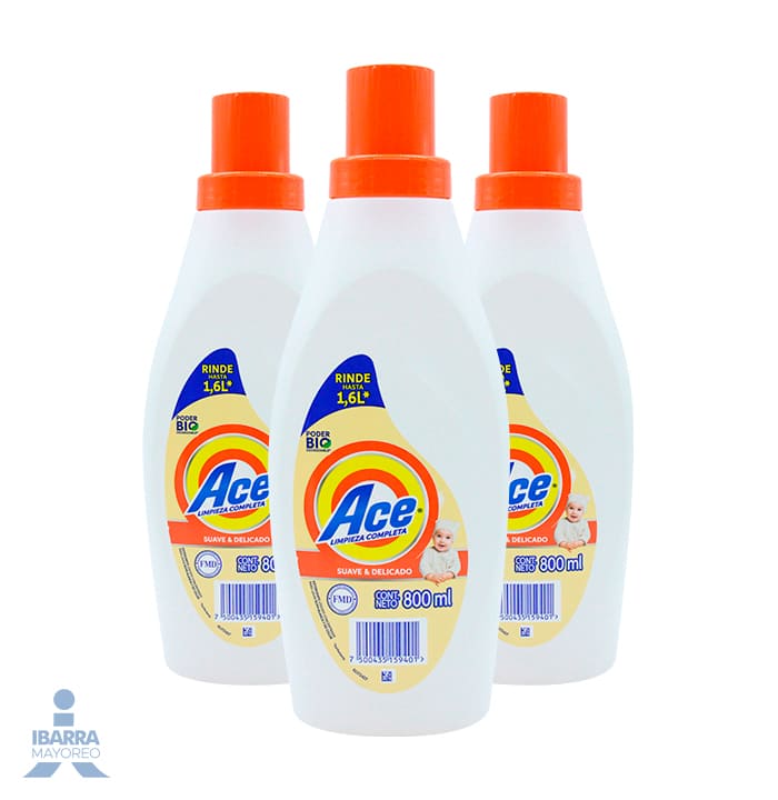 Detergente Ace Suave y Delicado Líquido 800 ml