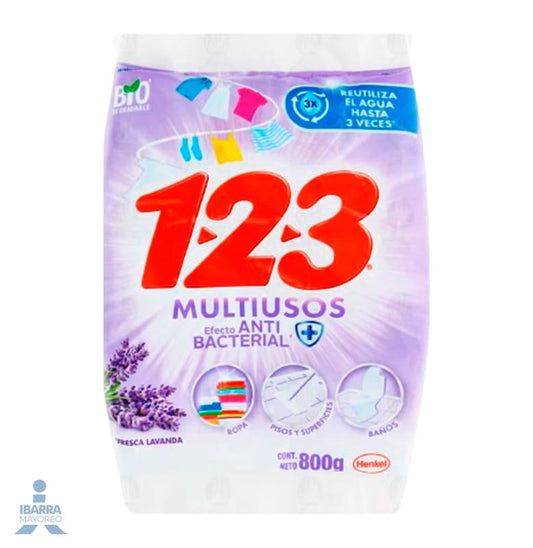 Detergente 123 Lavanda 800 g