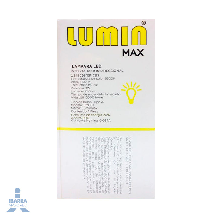 Lámpara Luminmax Led Luz Blanca 9w