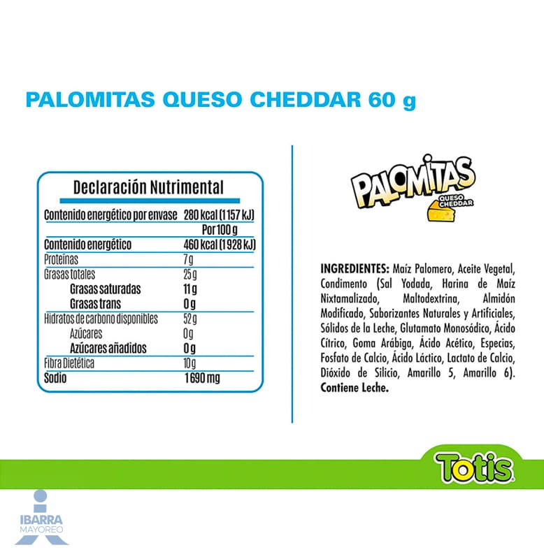Palomitas Totis Queso Cheddar Mega 20 g