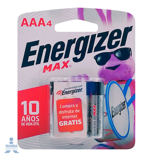 Bateria Energizer Max AAA 4 pzas.