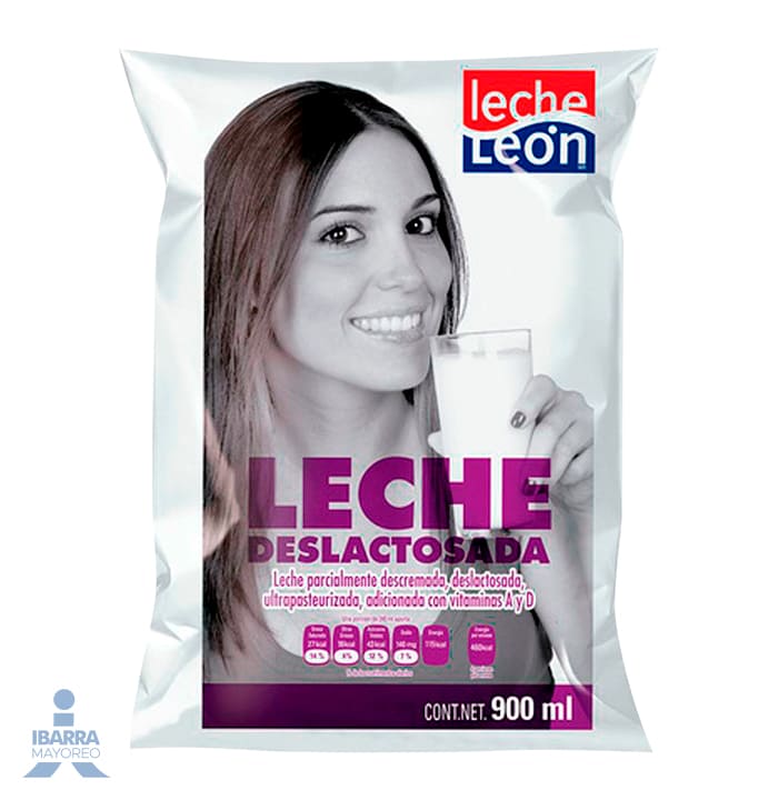 Leche León Deslactosada Bolsa 900 ml
