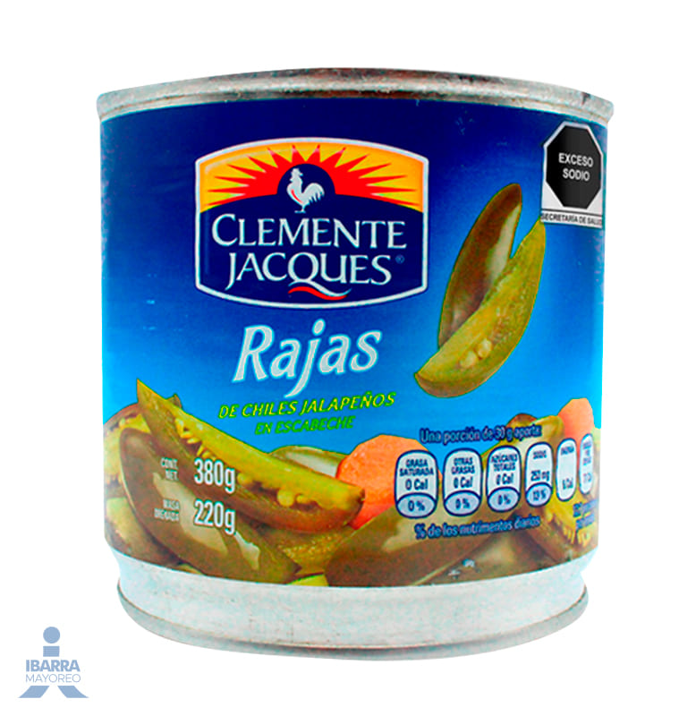 Chiles Jalapeños Rajas Clemente Jacques 380 g