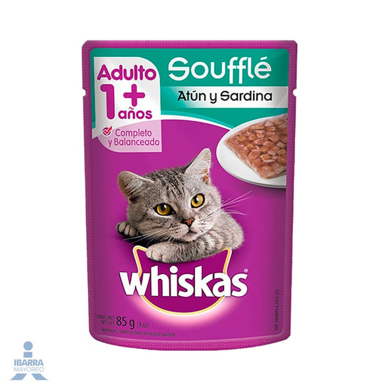 Alimento Whiskas Soufflé Atún y Sardina Adulto 85 g