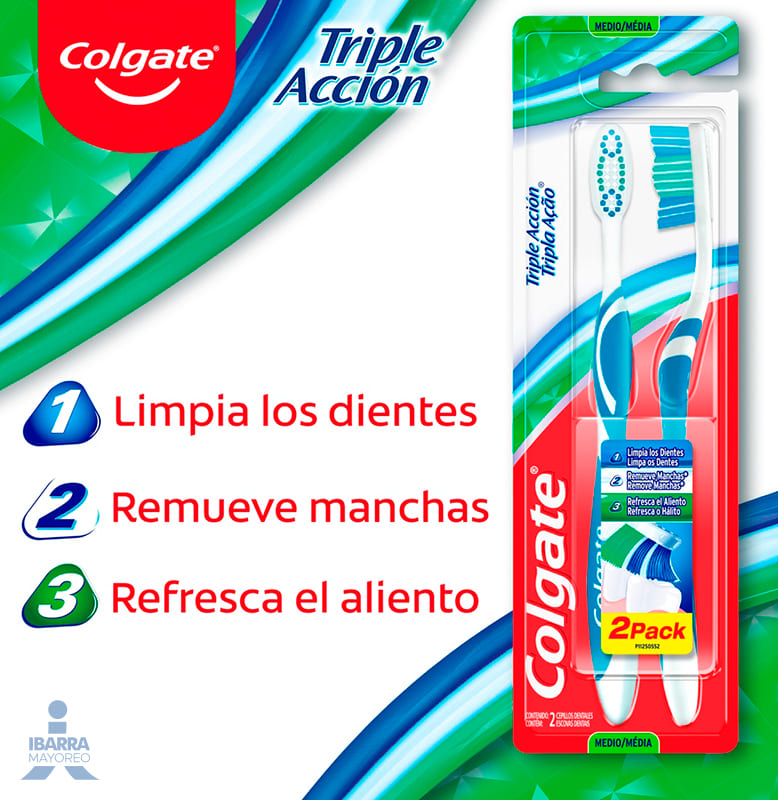 Cepillo Dental Colgate Triple Acción 2x1