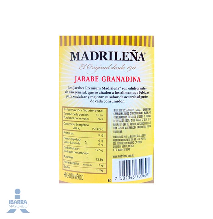 Jarabe Granadina Madrileña 1 L