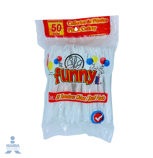 Tenedor Plástico Funny Plus Chico 50 pzas.