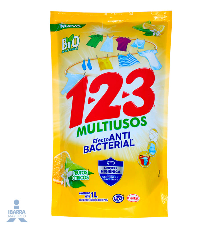 Detergente 123 Biodegradable Líquido 1 L