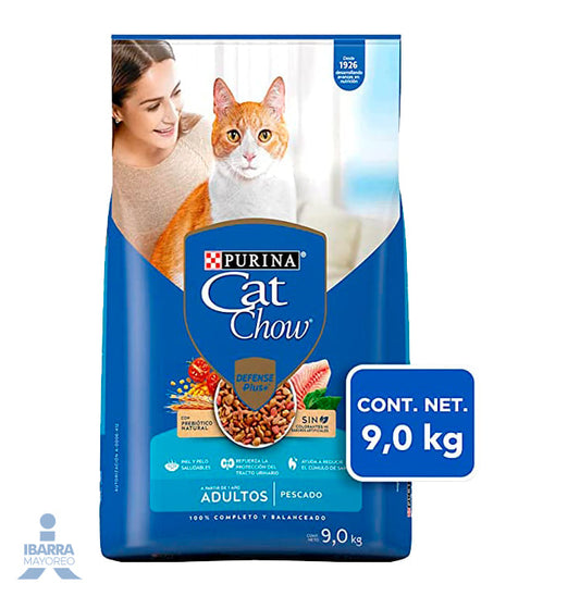 Cat Chow Defense Plus alimento seco gatos adultos sabor pescado 9 kg